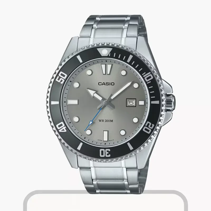 Casio Duro Diver's 200M Grey Dial Casual Men's Watch- MDV-107D-8AV